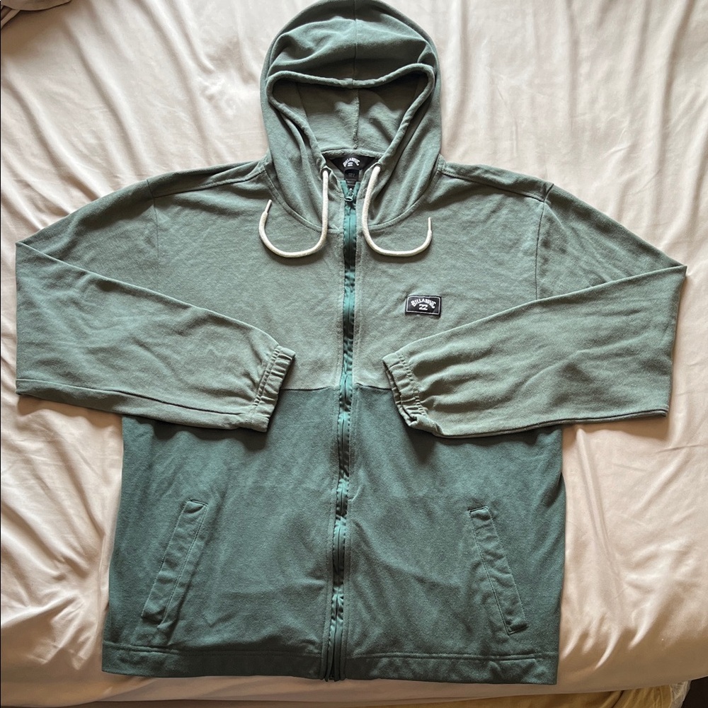 Green Hooded Zip-Up Jacket
